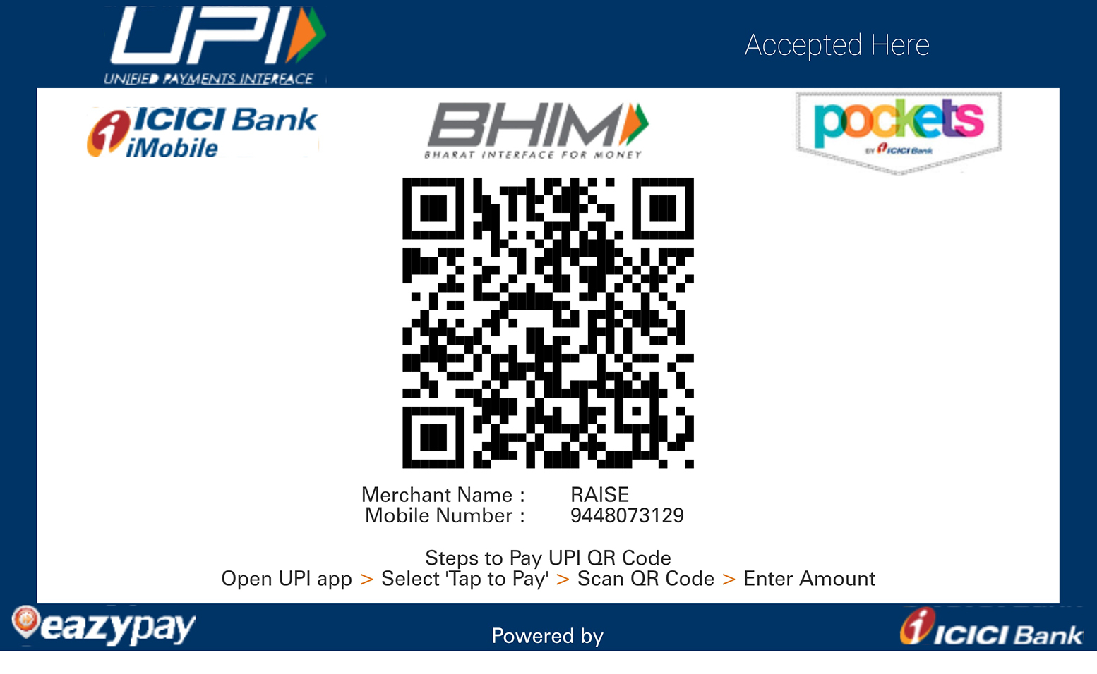 RAISE Payment QR Code
